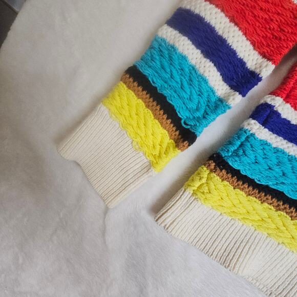 Alice+Olivia Zelda M? 3D Textured Bright Striped Pullover. Size Tag missing. - Picture 12 of 16